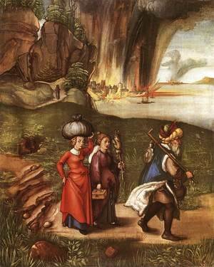 Albrecht Durer - Lot Fleeing With His Daughters From Sodom